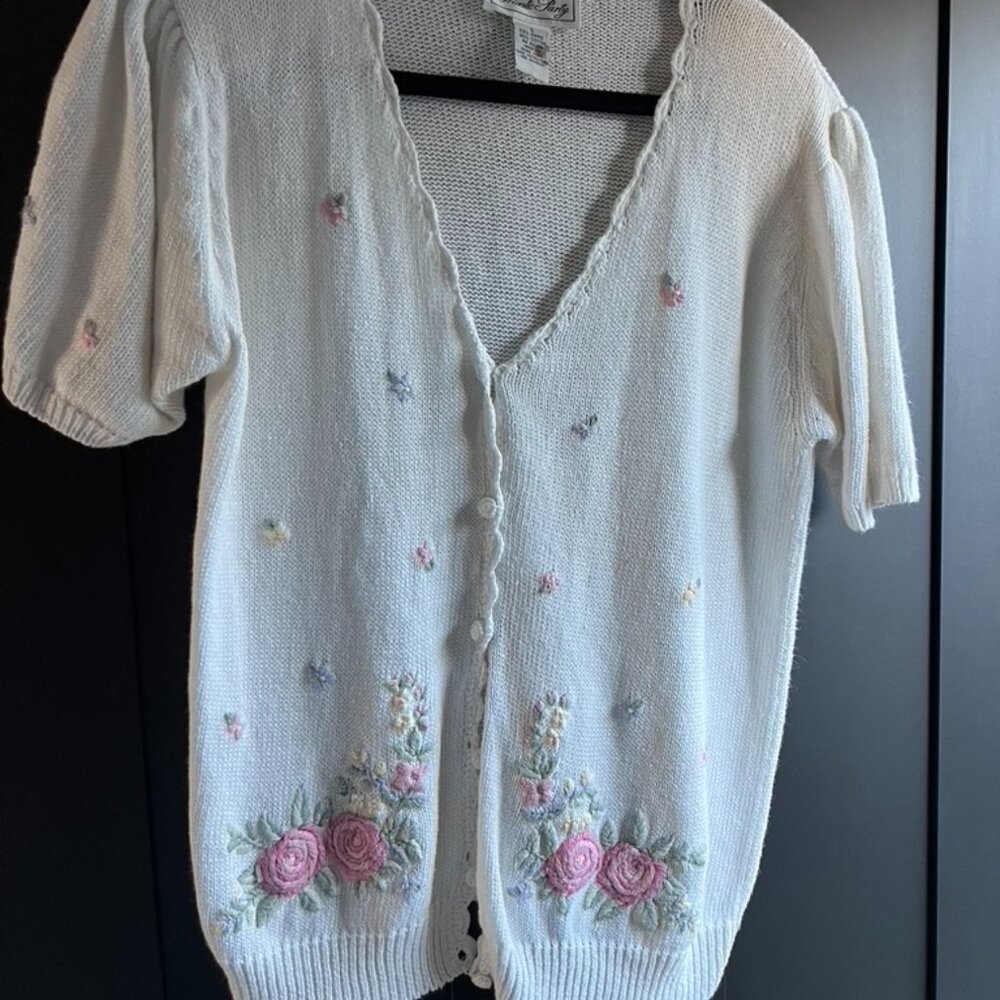 Vintage short sleeve knit cardigan